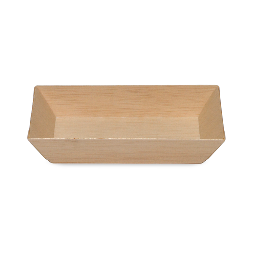 380ml Rectangular Wooden Bento Box Tabletop, Pack of 50