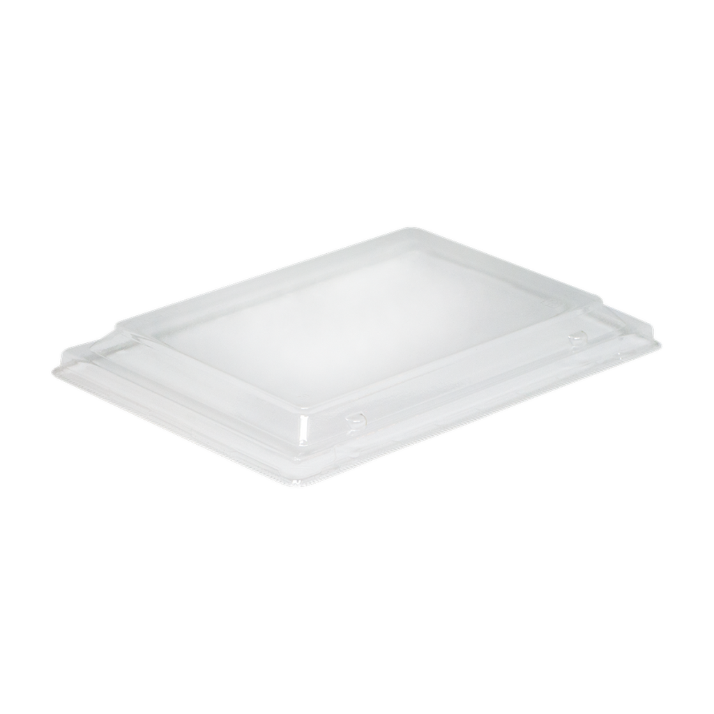 Clear Rectangular Raised Lid for Bento Box FA-410B, Pack of 50