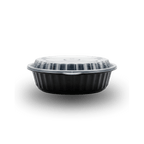 500ml Round PP Black Bowl and Clear Lid