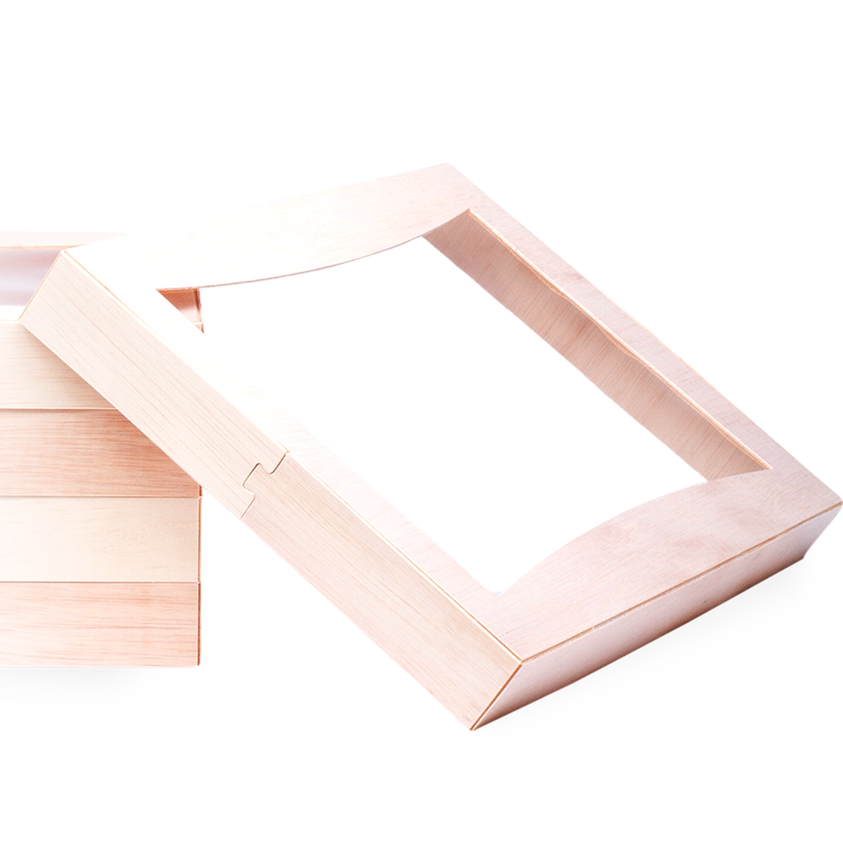 Wooden Window Clear Lid for Bento Tray FSD-77B, Pack of 50