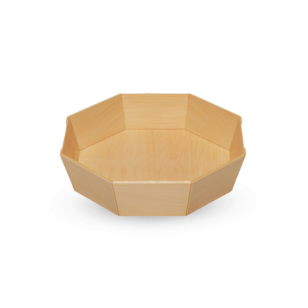 770ml Octagon Wooden Bento Box Tabletop, Pack of 50