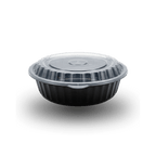 500ml Round PP Black Bowl and Clear Lid