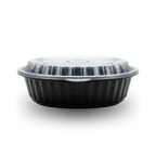 750ml Round PP Black Bowl and Clear Lid