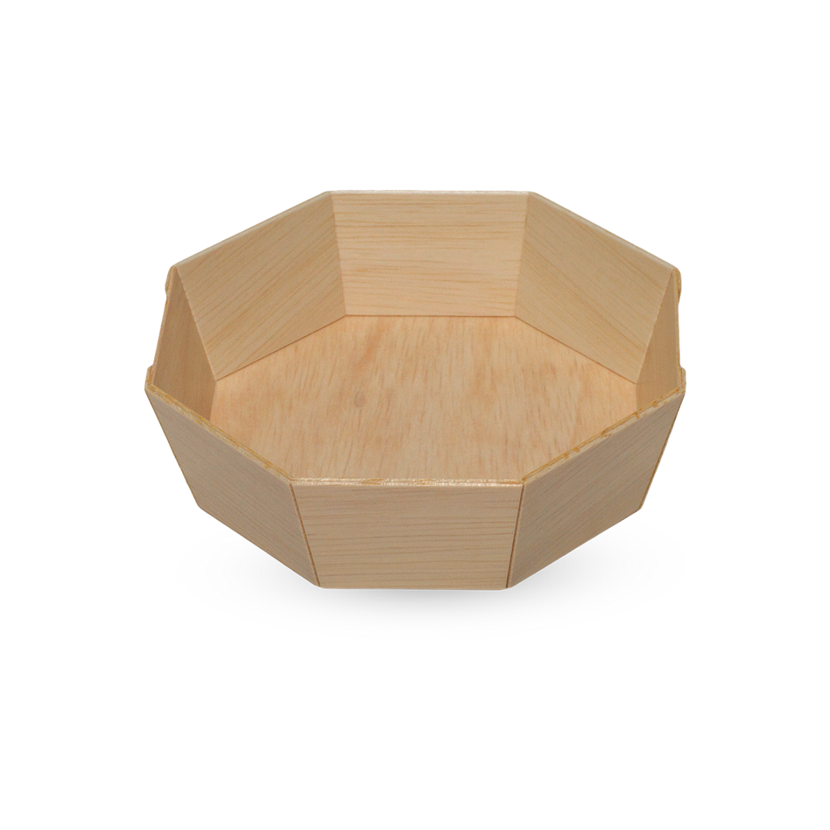 470ml Octagon Wooden Bento Box Tabletop, Pack of 50