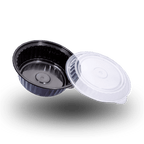 1000ml Round PP Black Bowl and Clear Lid
