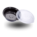 750ml Round PP Black Bowl and Clear Lid