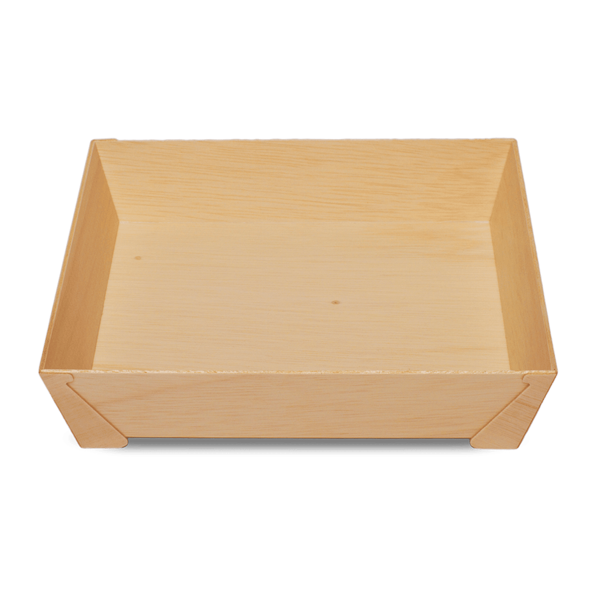 1930ml Square Wooden Bento Tray Tabletop, Pack of 25