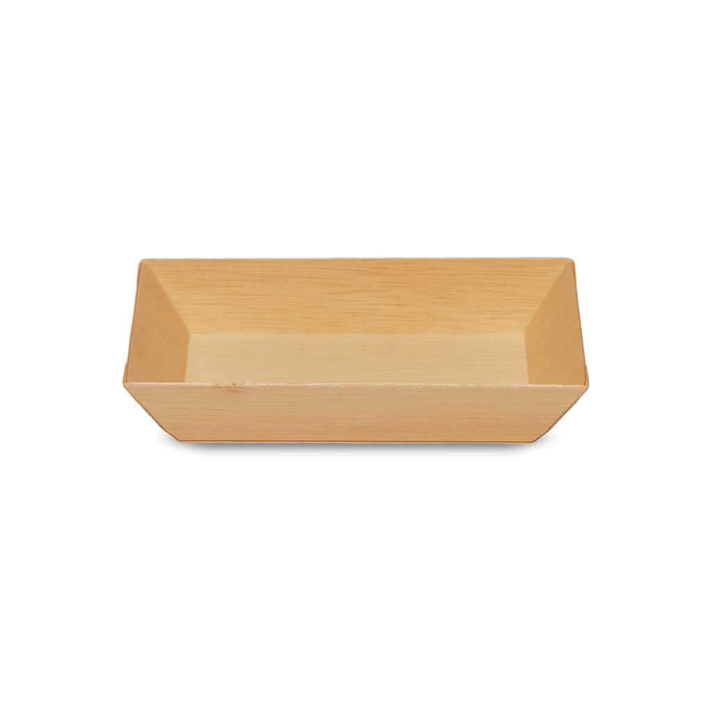 380ml Rectangular Wooden Bento Box Tabletop, Pack of 50